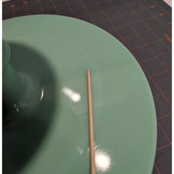 Mosser Glass Jadeite 9 in Pedestal Cake Stand Milk Glass USA decore - Picture 11 of 16